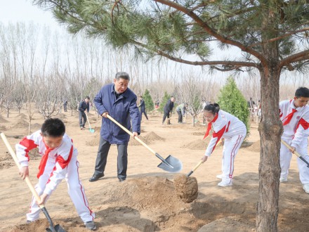 习近平在参加首都义务植树活动时强调：全民植树增绿 共建美丽中国